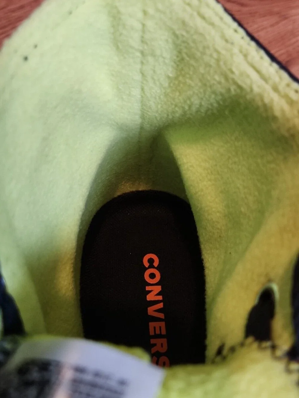 Converse Black High Top Sneakers with Neon Fleece Lining